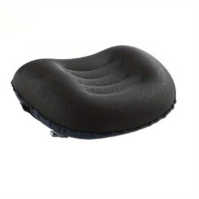 TEMU Tpu Lycra Fabric Portable Inflatable Pillow With Straps, Crescent-shaped For Outdoor Travel And Camping