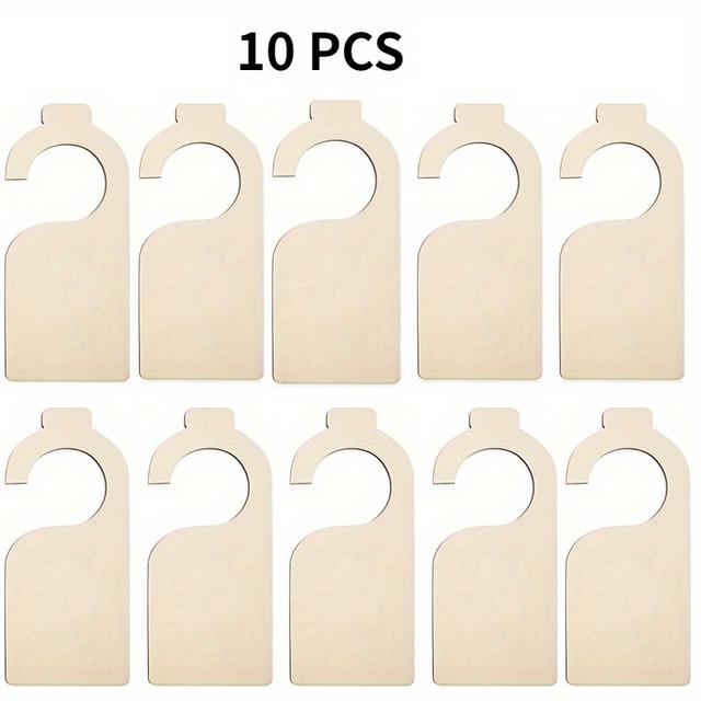 TEMU 10pcs/set Wooden Door Handle Hanging Signs, Clothes Spacer Signs, Newborn Birthday Card Diy White Pendant Decoration, Wooden Products