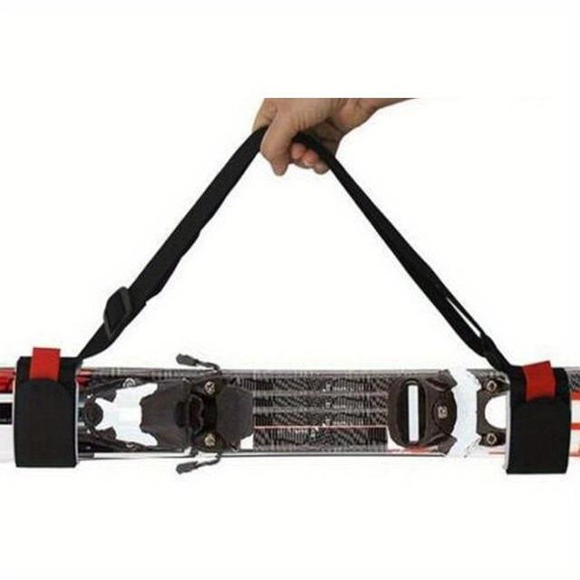 TEMU En justerbar skidbärare, bärbar skidaxelrem för enkel transport, vinteridrott skidväska tillbehör, vaddering, säkert spännsystem