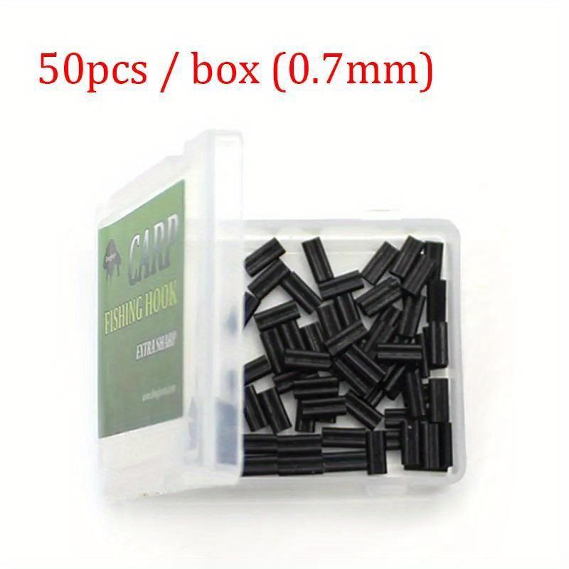 TEMU 50pcs Premium Carp Fishing Crimps - Stiff Coated Braid And Mono Leader Crimping System For Chod Hair Rigs And Ronnie Rigs - Durable And Reliable Fishing Additions