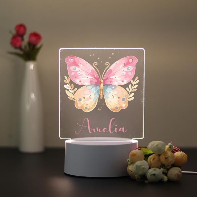 TEMU 1pc Custom Name Creative Send To Or 3d Light Illusion Led Night Light, Warm Light, Birthday Present, Table Decor, Valentine's Day Party Favor