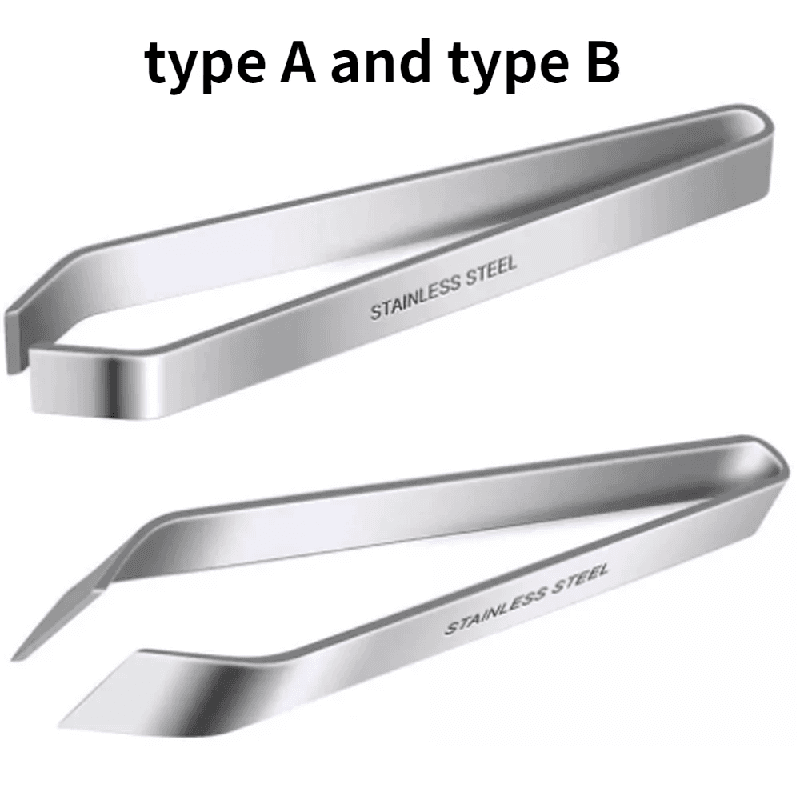 TEMU 1/2pcs Fish Bone Tweezers Stainless Steel Flat And Slant Tweezers Pliers Remover Tools (4.6") Kitchen Food Gadgets Tools