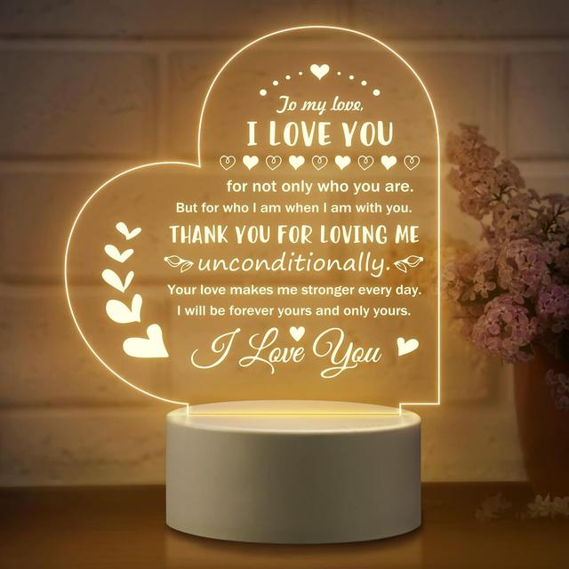 TEMU Romantic 'i Love You' Night Light - Perfect Valentine's Day Gift For Her Or Him, Usb Powered, Rust-proof, With Switch Control - Ideal For Birthdays, Anniversaries & More