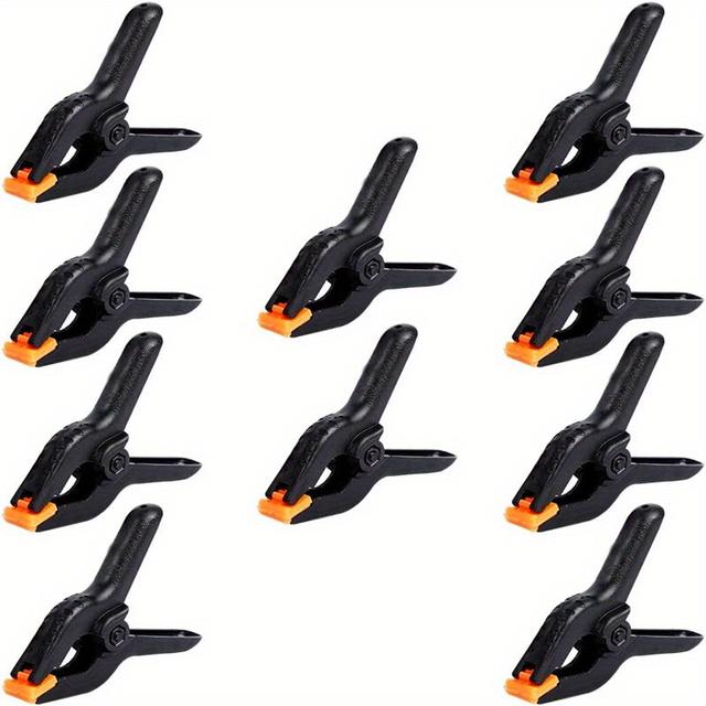 TEMU 10pcs Heavy Duty 3.5" Plastic Spring Clamps - Ideal For Crafts, Woodworking & Diy Projects, Backdrop Stands