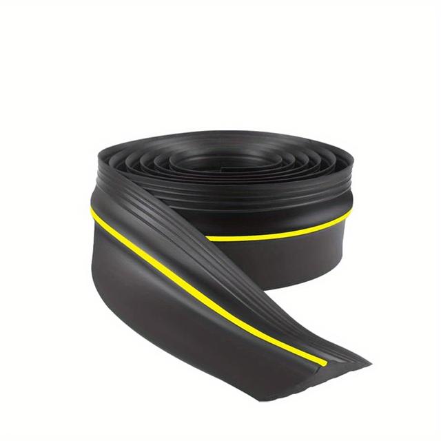 TEMU 1pc 9.8ft Black Universal Garage Door Bottom Seal Rubber Strip, Diy Weatherproof Weather Stripping Replacement (10ft, Black)