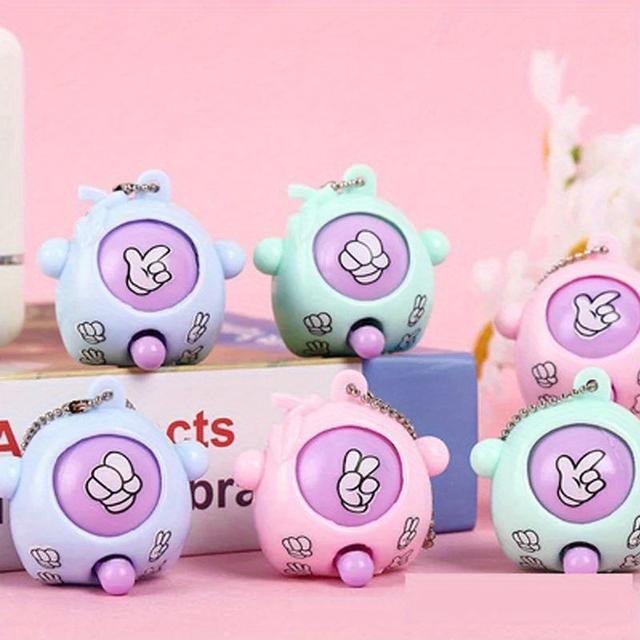 TEMU Set Of 6 Mini Guessing Paper Scissors Showdown Machine Keychain Toys, Perfect For Schoolbag Additions, Birthday Parties, Christmas, Halloween Gifts, And Classroom Rewards (random )