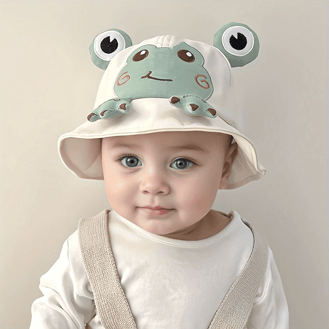TEMU Cute Baby Hat, Cartoon Hat, Children's Summer Breathable And Resistant Sun Hat, Boys And Girls Outdoor Windproof Hat