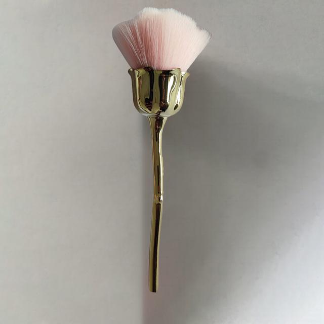 TEMU Rose Flower Nail Brush Soft Bristles 1pc Powder Brush Makeup Nail Art Dust Brush 1pc Powder Brush Rose Head Makeup Brush Foundation Make Up Brush Soft Hair