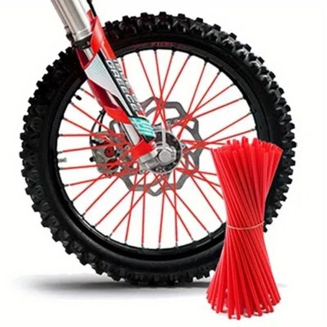 TEMU 72 piezas de cubierta de radios para rueda de llanta de motocicleta de tierra y enduro