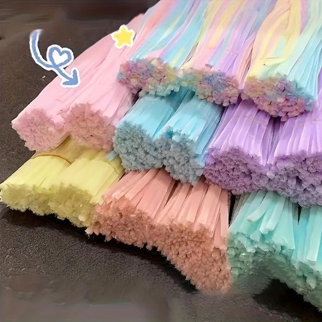 TEMU Stück gemischte Farben Macaron-Farbe Chenille-Stiele, sechs Farben gemischte DIY handgemachte Chenille-Stiele