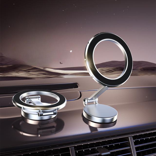 TEMU Folding Magnetic Car Phone Holder With Anti-shake Suction Cup For Car Navigation Universal Fixed Support Bracket