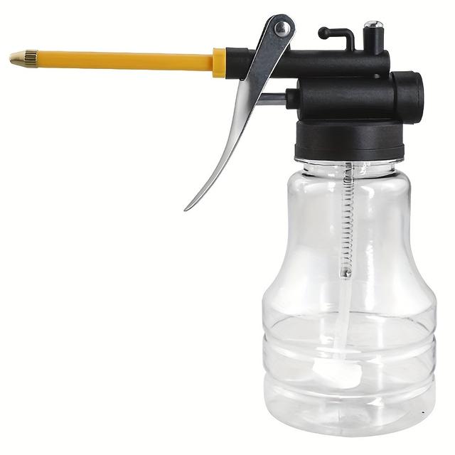 TEMU 1pc Of High-pressure Oil Container, Featuring A Plastic Hose, Durable Nozzle, Designed For Filling Oil With An Oil Gun