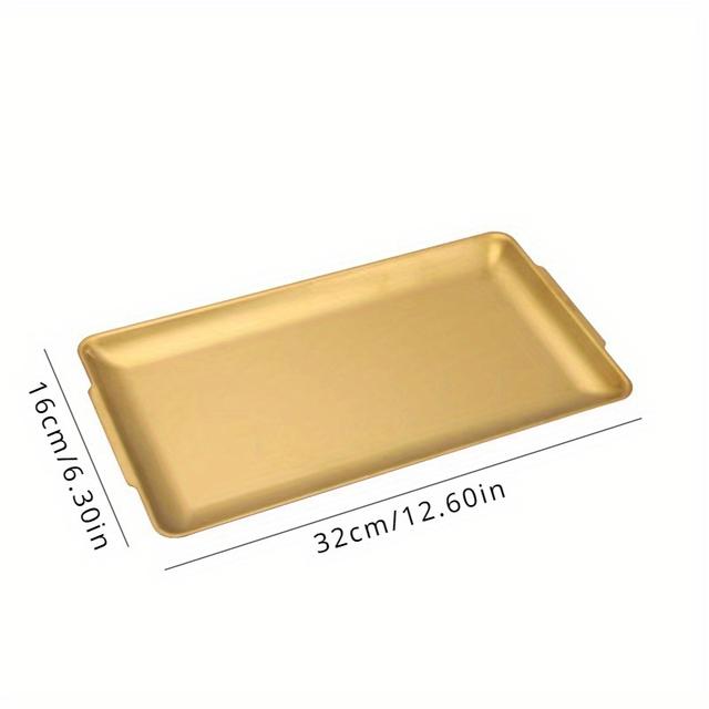 TEMU Одна товста прямокутна плита з нержавіючої сталі, підходить для барбекю, овочів, суши, плоска підставка та зберігання