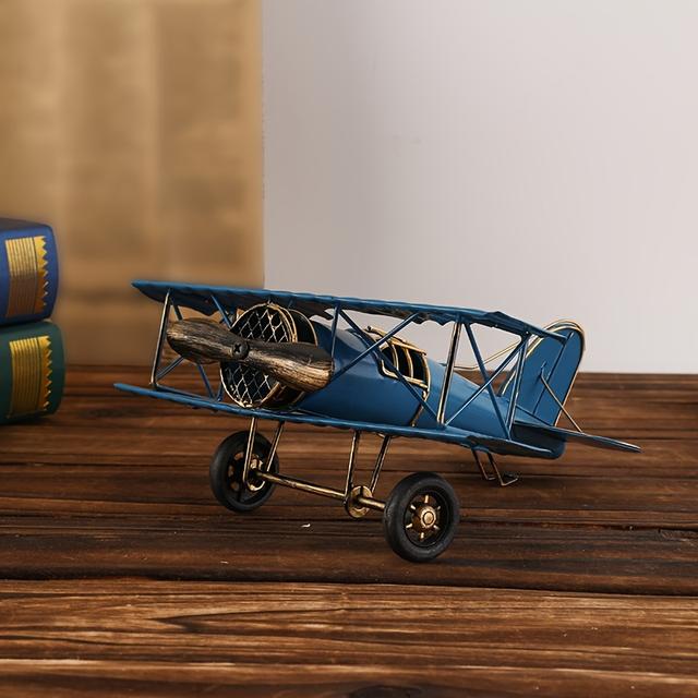 TEMU 1pc Creative Airplane Toy, Office Desktop Decoration, Metal Handicraft Retro Iron Airplane Model