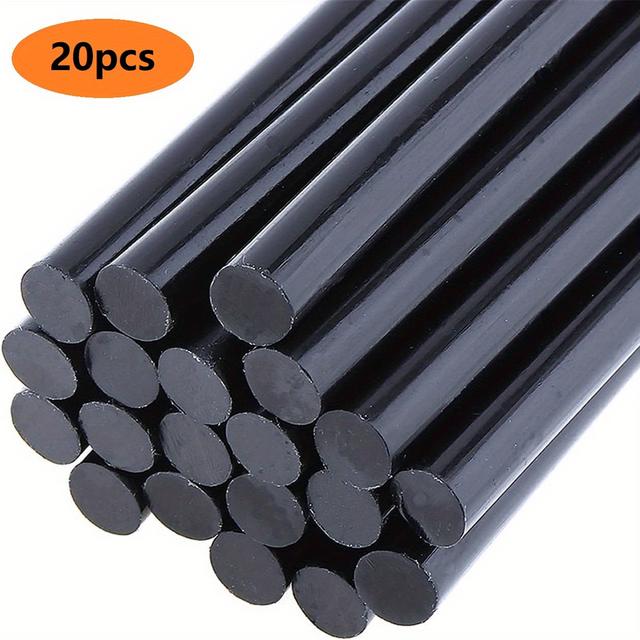 TEMU 20pcs Eva Glue Sticks, Black, Strong Adhesive For Crafts, Diy Projects, Home Decor & Repair, Seamless , Versatile Use