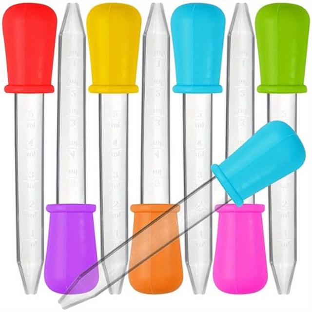 TEMU 8pcs Per Pack Of Liquid Droppers, Made Of Silicone And Plastic, Designed For Transferring For Candy Oil With Bulb Tips - In