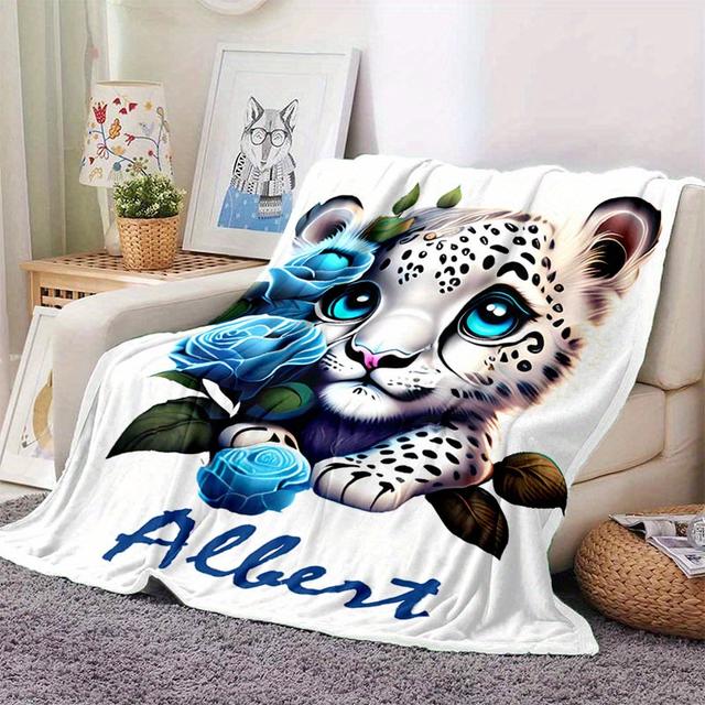 TEMU Personalisiertes Flanell-Decke mit Name/Text – Weiche, dicke Bettdecke für alle Jahreszeiten, Bettgrößen (31,5"x47"/51"x59"/59"x79"), ideal für Reisen, – Personalisiertes Geschenk für &