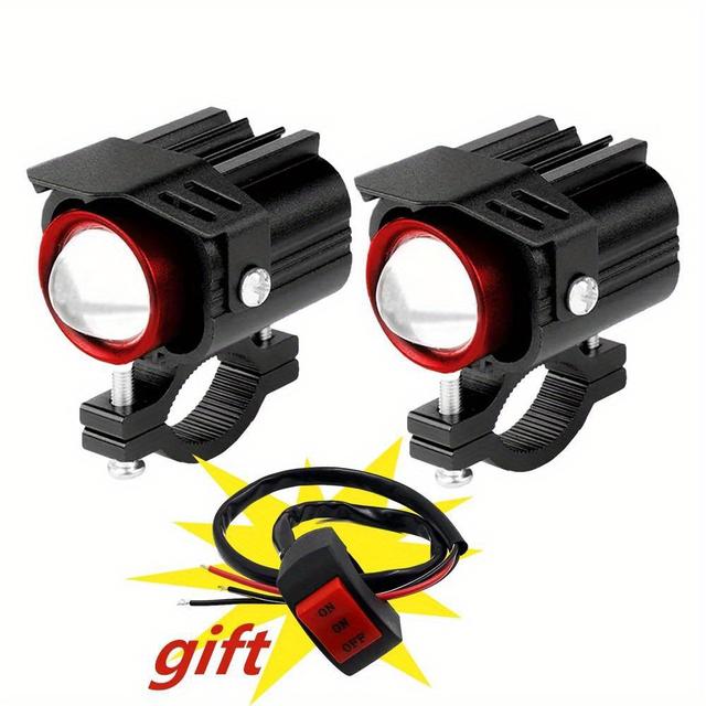 TEMU 12-80v Auxiliary Headlight For Motorcycle Led Lights Lamp Spotlights Electric Motorcycle Pitbike Bike Fog Light