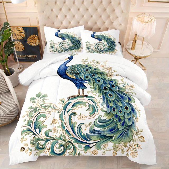 TEMU Gorgeous Peacock Comforter