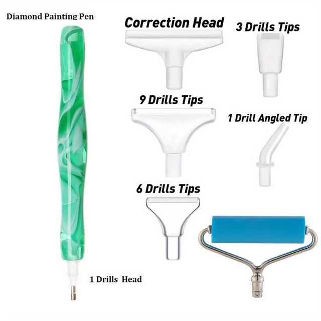 TEMU Werkzeugset für 5D Diamond Painting, inklusive Stifte mit Metall- und Gummi-Spitzen, Multi--Aufsätzen und Rollwerkzeugen für Kreuzstich- und Stickprojekte