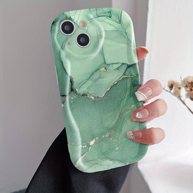 TEMU Marble Art Design Case - Ruched Bumper Protective Cover With Elegant Pattern For Note 8, 9, 10, 11, 12, 13 Pro 5g Models