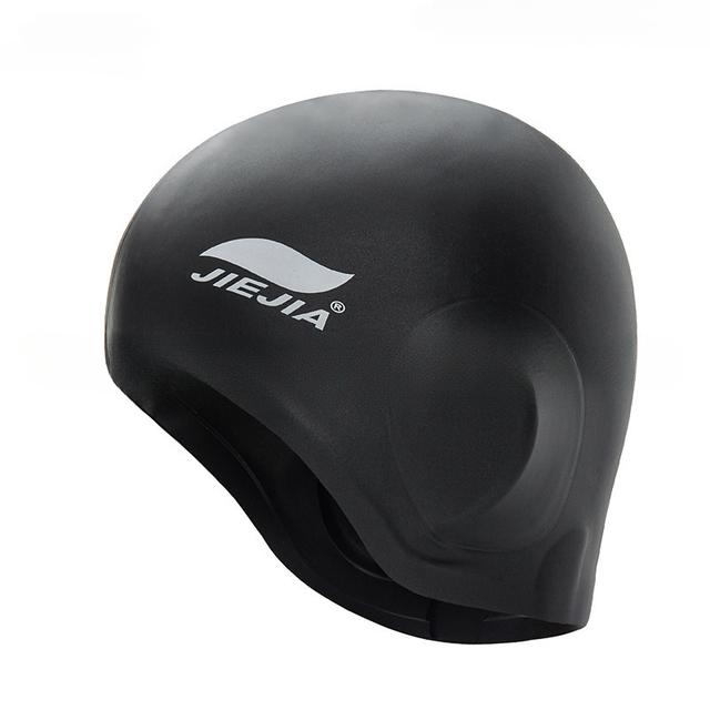 TEMU Jiejia Silikonová Plavecká Čepice - Vysoká Pružnost, Voděodolná s Ochranou Uší pro Dlouhé Vlasy & Horké Prameny