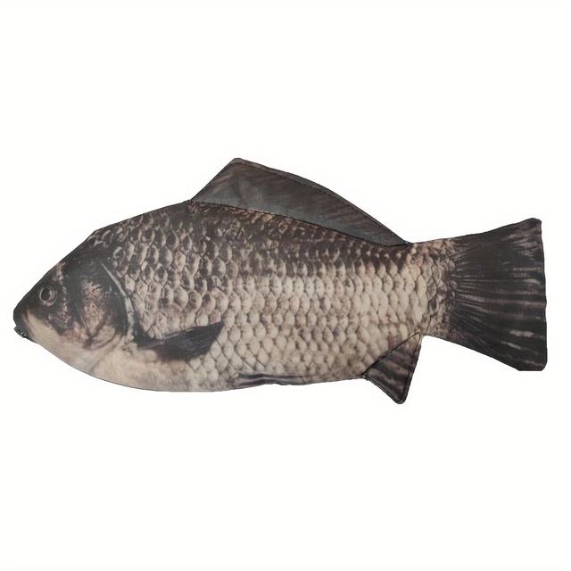 TEMU Carp-shaped Multi-use Pouch: Zippered Pen And Makeup Bag - Portable, Unique Gift