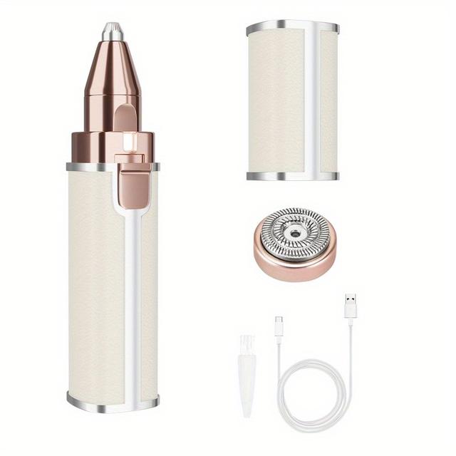 TEMU Tragbarer schmerzloser Rasierer für Frauen, Rasierwerkzeug 2-in-1, Gesichts-Lippenstift-förmiger Haarentferner, Mini-Augenbrauen-Glitzergerät, elektrischer Augenbrauentrimmer
