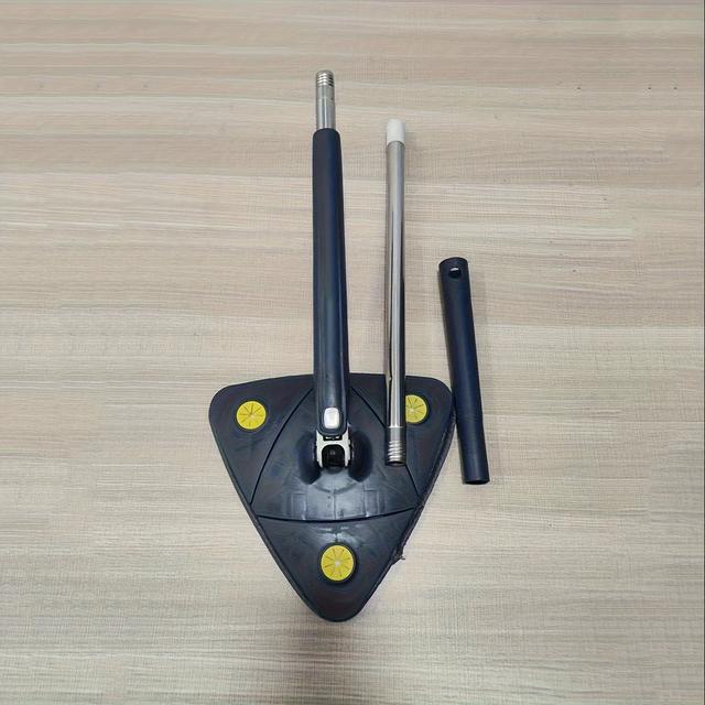 TEMU 360° Rotating Triangle Mop With Long Handle - Washing, Dual-use For Floors, Ideal For Ceiling, Wall, Corner, And Glass Cleaning, Cleaning Supplies, Christmas Supplies, Suitable For Hotel
