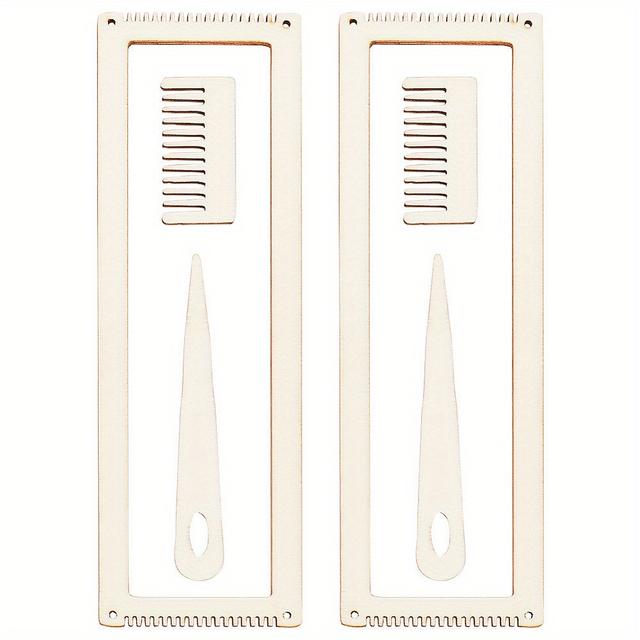 TEMU 2 Sets Of Mini Wooden Weaving Looms For Projects, Including A Weaving Comb And A Teardrop Crochet Needle, Perfect For Beginners In