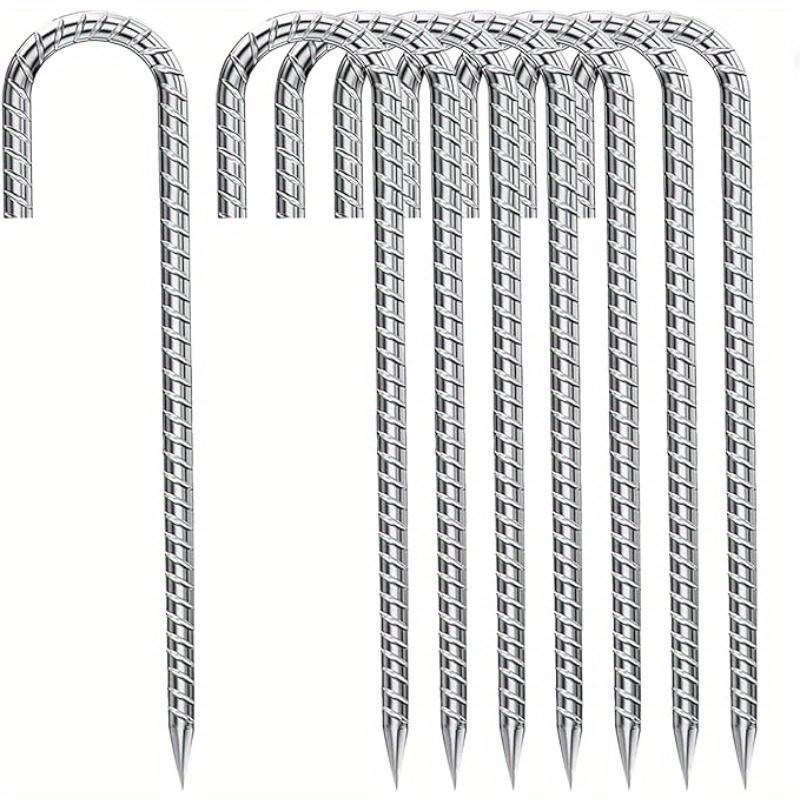 TEMU 8pcs 12" Stakes Heavy Duty Ground Anchors, Anti Rust Tent Stakes Garden Fence Stakes, Plant Support Garden Stakes