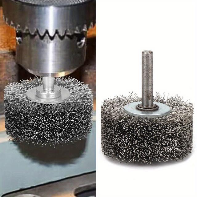 TEMU Hochwertige 2" Edelstahl-Drahtscheibenbürste für Tischsägen & Rotationswerkzeuge - Langlebig, Rostentfernung & Oberflächenveredelung mit 1/4"