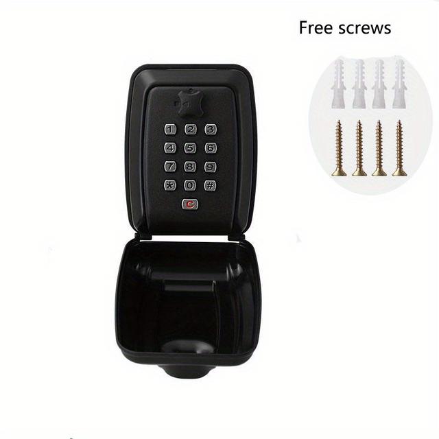 TEMU A Wall-mounted Key Lock Box With 12-digit Combination, Designed For Outdoor Use To Hide Spare Keys. This Waterproof Storage Box Is Ideal For Real Estate Agents, Homes, Garages, And Offices