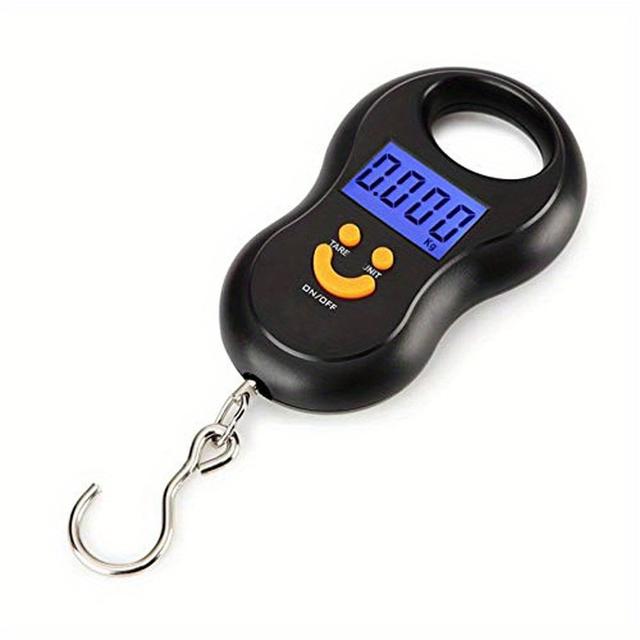 TEMU Black Electronic 50kg 10g/110lb 0. Hanging Scale Lcd Digital Scale Backlight Fishing Weights Pocket Scale Luggage Scales