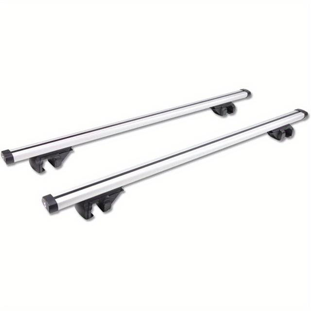 TEMU Set Of 2 Lockable Roof Bars For Vehicles Equipped With , Featuring A 48-inch Aluminum Alloy Design, Ideal For Holiday Trips And Transporting Luggage.