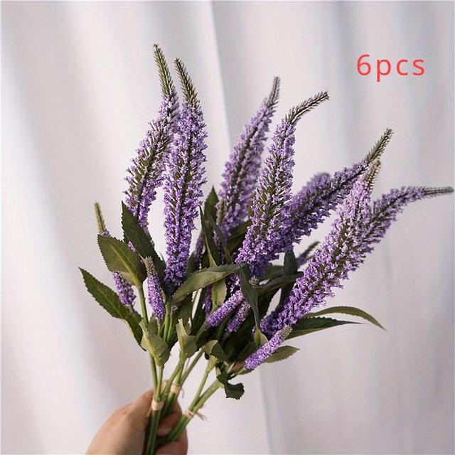 TEMU 6pcs Lifelike Artificial Veronica Spicata Flowers - Perfect For Diy Arrangements, Centerpieces & Home Decor | Indoor/outdoor Stems By Ciomgiuo