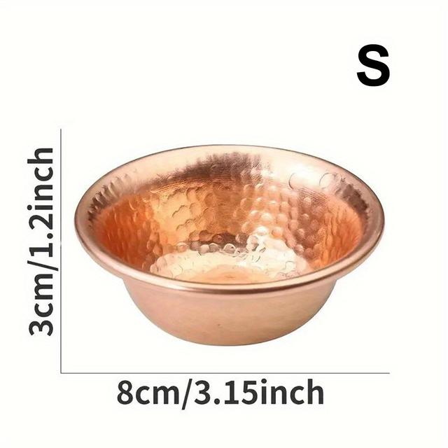 TEMU Elegant Handcrafted Copper Bowl - Multifunctional Vintage Metal , Jewelry Dish With Gothic For Home Decor And Occasions, Incense Holder