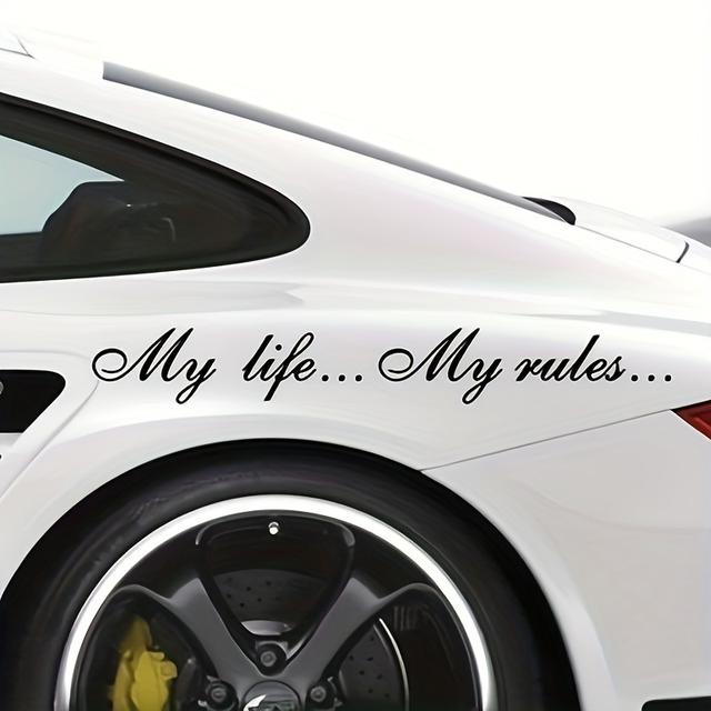 TEMU My Life, My Rules" Waterproof Decal - Perfect For Cars, Trucks, & Laptops