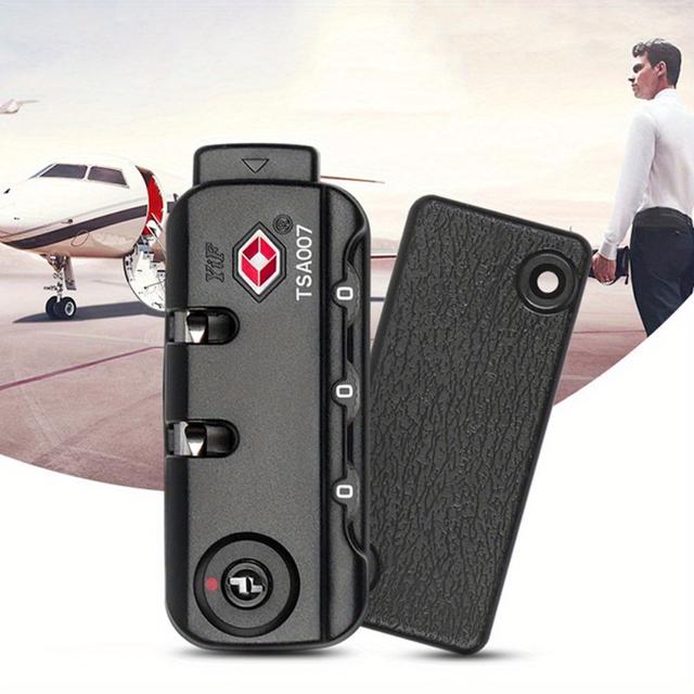 TEMU 1pc Black Luggage Combination Lock Customs Lock Fixed Lock