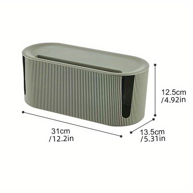 TEMU Scandinavian-inspired Cable Management Box - Desktop Organizer For Plugs, Wireless Routers & Accessories