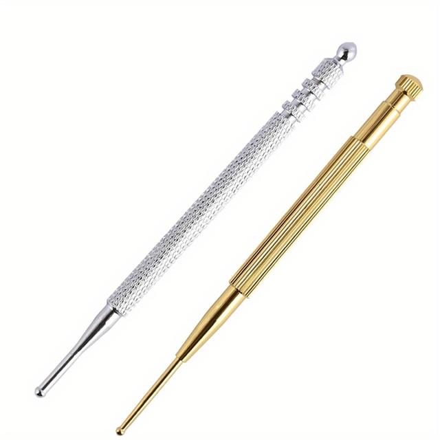 TEMU 2 Akupressurstifte aus Metall, Doppelkopf-Reflexzonenmassage- und Akupunkturpunktsonde, einziehbares Körper- und Ohrmassagegerät für den Einsatz im Spa zu Hause