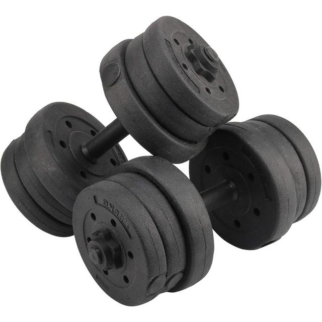 TEMU 20kg Dumbbells Set Adjustable Dumbbells Free Weights Body Building Set Fitness Weight Lifting Training With Gloves For Home Gym Black