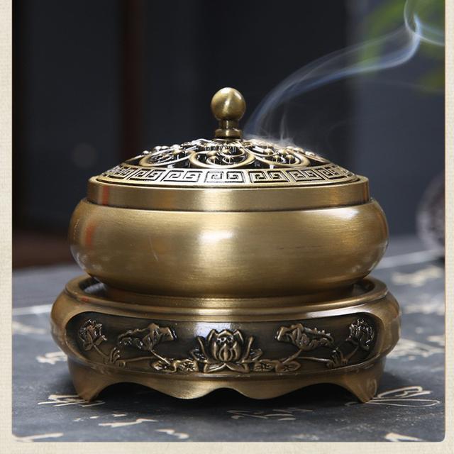 TEMU Kupfer-Gold-Lotus-Flachboden-Brenner, -Brenner, Messing, Haushalt-Innen--Brenner-Platte, mit Geschenkdekoration