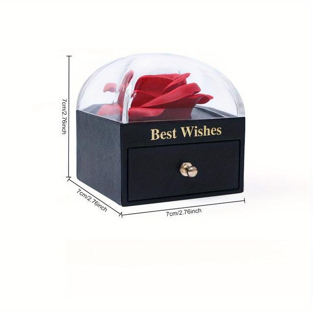 TEMU 1pc A Rose Gift Box Containing An Everlasting Flower, Perfect For Valentine's Day Or Christmas Gifts For Couples