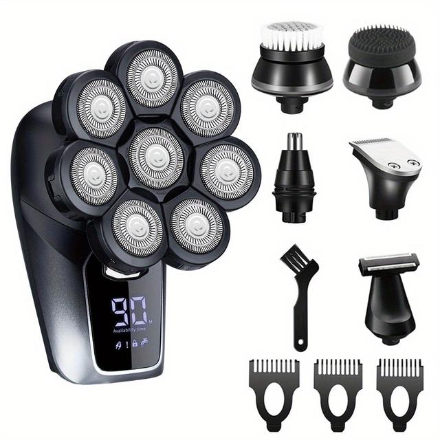 TEMU Men's Cordless Electric Shaver With 8 Heads And 6 Functions