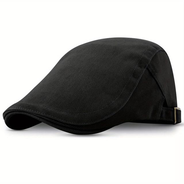 TEMU 1pc Of Adjustable Cotton Beret For Men - A Vintage Style Beret Hand Washable And Easy To , Perfect For Casual Wear