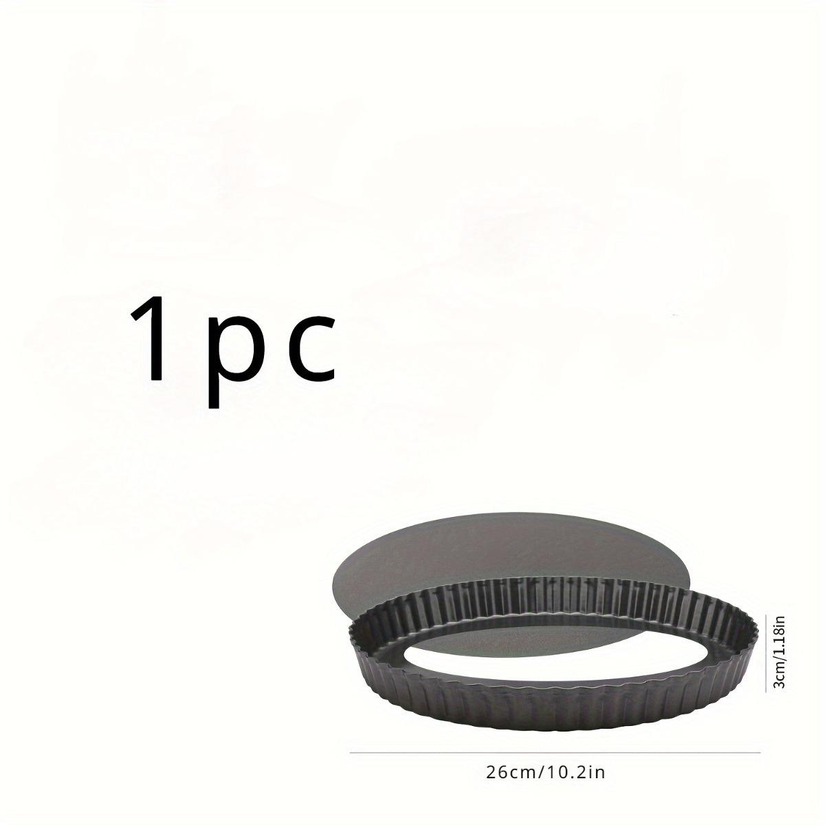 TEMU 1pc, Pan With Removable Bottom, Non Stick Pan Pie Shell Fluted Edge Pan, Loose Base Carbon Steel Round Cooking Pan For Baking