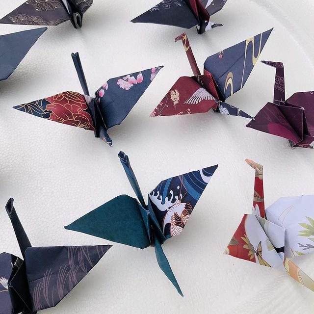 TEMU 72-teiliges Origami-Papier-Kraniche-Set - DIY Faltbare Vogelgirlanden für Hochzeiten, Partys & Junggesellen-Duschen