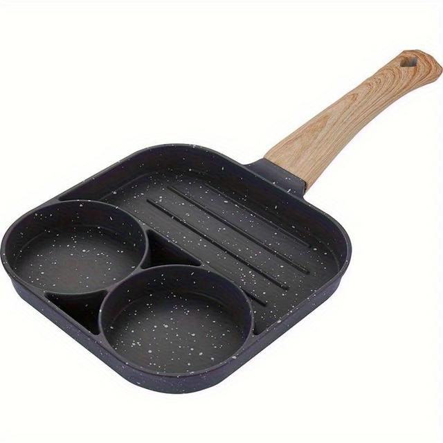 TEMU Kitchen Egg Frying Pan Nonstick Pancake Pans 3-cups Cookware Pancake Pan Egg Pan Suitable For Gas Stove Induction Cooker (1 Pcs)