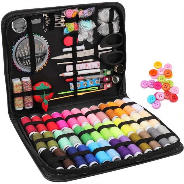 TEMU 201pcs Professional Sewing Kit - Portable Sewing Accessories Bag - Complete Sewing Supplies Set Sewing Supplies Set For And Emergencies